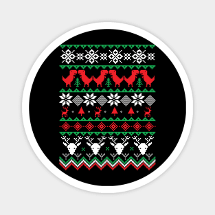 Ugly Dinosaur Christmas Sweater T Rex Magnet